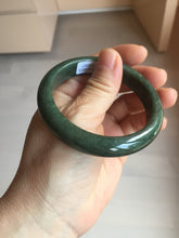 Load image into Gallery viewer, 55.5mm certified 100% natural Type A oily dark green gray black(老油青) jadeite jade bangle PH231-0057