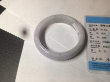 Load image into Gallery viewer, 56mm Certified type A 100% Natural purple/white chubby Jadeite bangle AZ133-9661