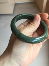 Load image into Gallery viewer, 55.5mm certified 100% natural Type A oily dark green gray black(老油青) jadeite jade bangle PH231-0057