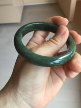 Load image into Gallery viewer, 55.5mm certified 100% natural Type A oily dark green gray black(老油青) jadeite jade bangle PH231-0057