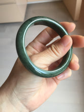 Load image into Gallery viewer, 55.5mm certified 100% natural Type A oily dark green gray black(老油青) jadeite jade bangle PH231-0057