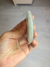 Load image into Gallery viewer, 56.6mm 100% Natural sunny green/purple/gray jadeite Jade big Safety Guardian Button(donut) Pendant/worry stone F143