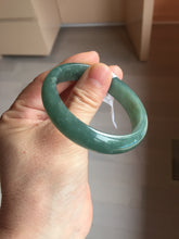 Load image into Gallery viewer, 51.3mm Certified Type A 100% Natural Light Green/Blue/Gray With Flying Snow Guatemala Jadeite Bangle PH264-1248