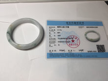 Load image into Gallery viewer, 55.4mm certified Type A 100% Natural light purple with green floating flowers Jadeite Jade bangle AU11-1260