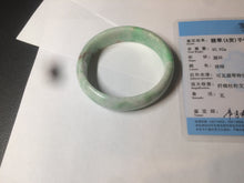Load image into Gallery viewer, 50.5mm Certified Type A 100% Natural sunny apple green/brown oval Jadeite Jade bangle AZ134-1459
