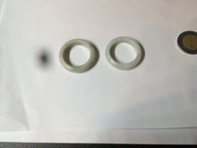 Load image into Gallery viewer, 21mm 100% natural type A sunny green/white jadeite jade band ring G105-11 1/2