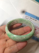 Load image into Gallery viewer, 50.5mm Certified Type A 100% Natural sunny apple green/brown oval Jadeite Jade bangle AZ134-1459