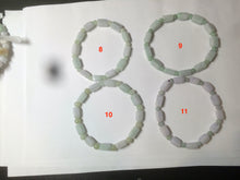 Load image into Gallery viewer, 100% natural type A icy green/purple jadeite jade beads bracelet AQ83
