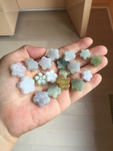 Load image into Gallery viewer, Type A 100% Natural light green/white/purple jadeite Jade flower Pendant group PC223