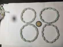 Load image into Gallery viewer, 100% natural type A icy green/purple jadeite jade beads bracelet AQ83