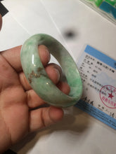 Load image into Gallery viewer, 50.5mm Certified Type A 100% Natural sunny apple green/brown oval Jadeite Jade bangle AZ134-1459