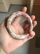 Load image into Gallery viewer, 53mm 100% natural pink/black/brown/yellow/black chubby round cut rose stone (Rhodonite) bangle SY138