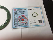 Load image into Gallery viewer, 58.1mm Certified 100% Natural Fresh Young Green/Dark Green/Black Green Ink Painting (绿水墨) Round Cut Nephrite (Wulanhai 乌兰海碧玉) Bangle HN180-7344