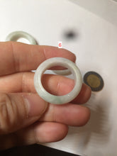 Load image into Gallery viewer, 19.2mm/size 9 1/4 100% natural type A green/white jadeite jade band ring G105- 9 1/4