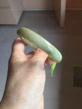 Load image into Gallery viewer, 55.4mm Certified type A 100% Natural green/yellow/gray oval shape jadeite jade bangle PC227-7408