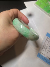 Load image into Gallery viewer, 50.5mm Certified Type A 100% Natural sunny apple green/brown oval Jadeite Jade bangle AZ134-1459