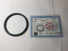 Load image into Gallery viewer, 59.5mm Certified Type A 100% Natural dark green/blue/gray with Guatemala slim round cut Jadeite bangle BG201-8853