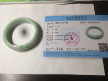 Load image into Gallery viewer, 51.5mm certificated Type A 100% Natural sunny green Jadeite Jade bangle AY33-0435