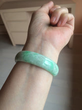Load image into Gallery viewer, 50.5mm Certified Type A 100% Natural sunny apple green/brown oval Jadeite Jade bangle AZ134-1459
