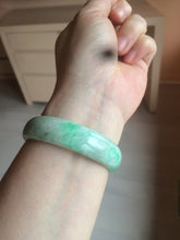 Load image into Gallery viewer, 50.5mm Certified Type A 100% Natural sunny apple green/brown oval Jadeite Jade bangle AZ134-1459