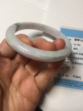 Load image into Gallery viewer, 57.5mm certified Type A 100% Natural light purple green floating flowers Jadeite Jade bangle AU13-1258