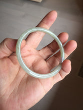 Load image into Gallery viewer, 56mm certified Type A 100% Natural light green brown gray slim round cut Jadeite Jade bangle PH206-6184