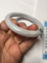 Load image into Gallery viewer, 57.5mm certified Type A 100% Natural light purple green floating flowers Jadeite Jade bangle AU13-1258