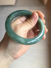 Load image into Gallery viewer, 57.2mm Certified type A 100% Natural oily dark green (老油青) blue gray black Mountains Afar (远山)Jadeite bangle PC260-0550