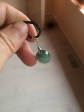 Load image into Gallery viewer, 100% natural icy watery dark green/gray jadeite jade safe and sound couple pendant pair BG4