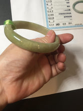 Load image into Gallery viewer, 55.4mm Certified type A 100% Natural green/yellow/gray oval shape jadeite jade bangle PC227-7408