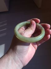 Load image into Gallery viewer, 55.5mm Certified Type A 100% Natural green yellow/sugar brown flying dandelions nephrite Jade bangle HN52-0472