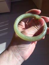 Load image into Gallery viewer, 55.5mm Certified Type A 100% Natural green yellow/sugar brown flying dandelions nephrite Jade bangle HN52-0472