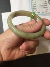 Load image into Gallery viewer, 55.4mm Certified type A 100% Natural green/yellow/gray oval shape jadeite jade bangle PC227-7408