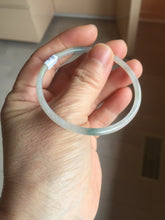 Load image into Gallery viewer, 51.4mm certified 100% natural Type A icy watery light green clear Supper skinny round cut jadeite jade bangle PH205-6185