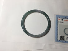Load image into Gallery viewer, 56.3mm Certified Type A 100% Natural dark green/blue/gray with Guatemala slim round cut Jadeite bangle BG202-8832