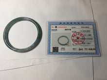 Load image into Gallery viewer, 56.3mm Certified Type A 100% Natural dark green/blue/gray with Guatemala slim round cut Jadeite bangle BG202-8832