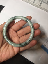 Load image into Gallery viewer, 57.9mm certified Type A 100% Natural light green with floating green flowers round cut Jadeite Jade bangle AU12-3021