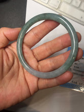 Load image into Gallery viewer, 61.5mm Certified Type A 100% Natural oily dark green(老油青) purple gray black round cut Jadeite Jade bangle Bh103-0715
