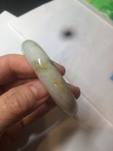 Load image into Gallery viewer, 58mm certified 100% natural light green/purple/yellow (Fu Lu Shou) jadeite jade bangle AZ135-1464