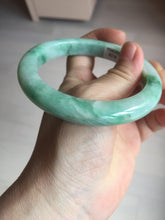 Load image into Gallery viewer, 60.5mm certified type A 100% Natural sunny green/white Jadeite Jade bangle B115-8218