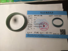 Load image into Gallery viewer, 51.6mm certified Type A 100% Natural oily dark green thin style Jadeite jade bangle M87-2820