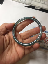 Load image into Gallery viewer, 56.3mm Certified Type A 100% Natural dark green/blue/gray with Guatemala slim round cut Jadeite bangle BG202-8832