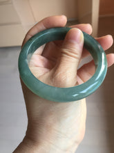 Load image into Gallery viewer, 57.5mm Certified type A 100% Natural oily dark green (老油青) blue gray black Mountains Afar (远山)Jadeite bangle PC259-0552