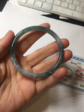 Load image into Gallery viewer, 56.3mm Certified Type A 100% Natural dark green/blue/gray with Guatemala slim round cut Jadeite bangle BG202-8832