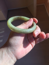 Load image into Gallery viewer, 56mm Certified Type A 100% Natural green yellow/sugar brown flying dandelions nephrite Jade bangle HN53-0479