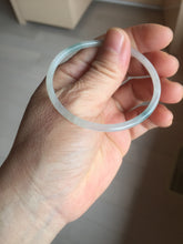 Load image into Gallery viewer, 51.4mm certified 100% natural Type A icy watery light green clear Supper skinny round cut jadeite jade bangle PH205-6185