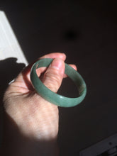 Load image into Gallery viewer, 51.6mm certified Type A 100% Natural oily dark green thin style Jadeite jade bangle M87-2820