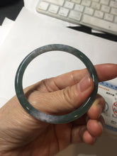 Load image into Gallery viewer, 56.3mm Certified Type A 100% Natural dark green/blue/gray with Guatemala slim round cut Jadeite bangle BG202-8832