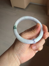Load image into Gallery viewer, 57.5mm certified Type A 100% Natural light purple green floating flowers Jadeite Jade bangle AU13-1258