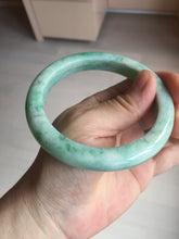 Load image into Gallery viewer, 60.5mm certified type A 100% Natural sunny green/white Jadeite Jade bangle B115-8218